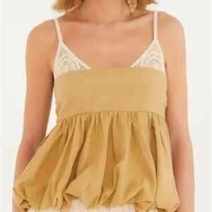 NWT FARM Rio Artisanal Crochet Bubble Blouse Sz M